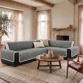 One-Piece Plush Scratch-Resistant Large Corner Sofa Covers with Elastic Straps
