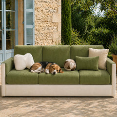 Vertical Stripe Corduroy Anti-Scratch Stretch Full-Cover Outdoor Garden Sofa Cover