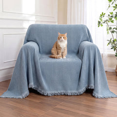 Chenille Blanket Herringbone Tassel Sofa Cover Sofa Throw Blanket Armchair Cover