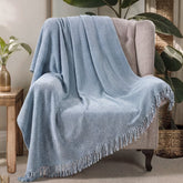 Chenille Blanket Herringbone Tassel Sofa Cover Sofa Throw Blanket Armchair Cover