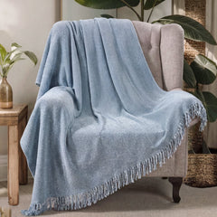 Chenille Blanket Herringbone Tassel Sofa Cover Sofa Throw Blanket Armchair Cover