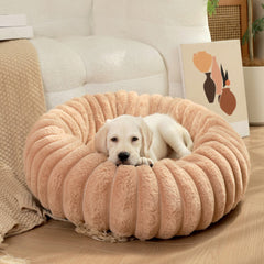 Ultra-Soft Plush Round Donut Support Dog & Cat Bed