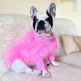 Soft Fluffy Fashion Luxurious Dog Clothes Turtleneck Knit Dog Jumper