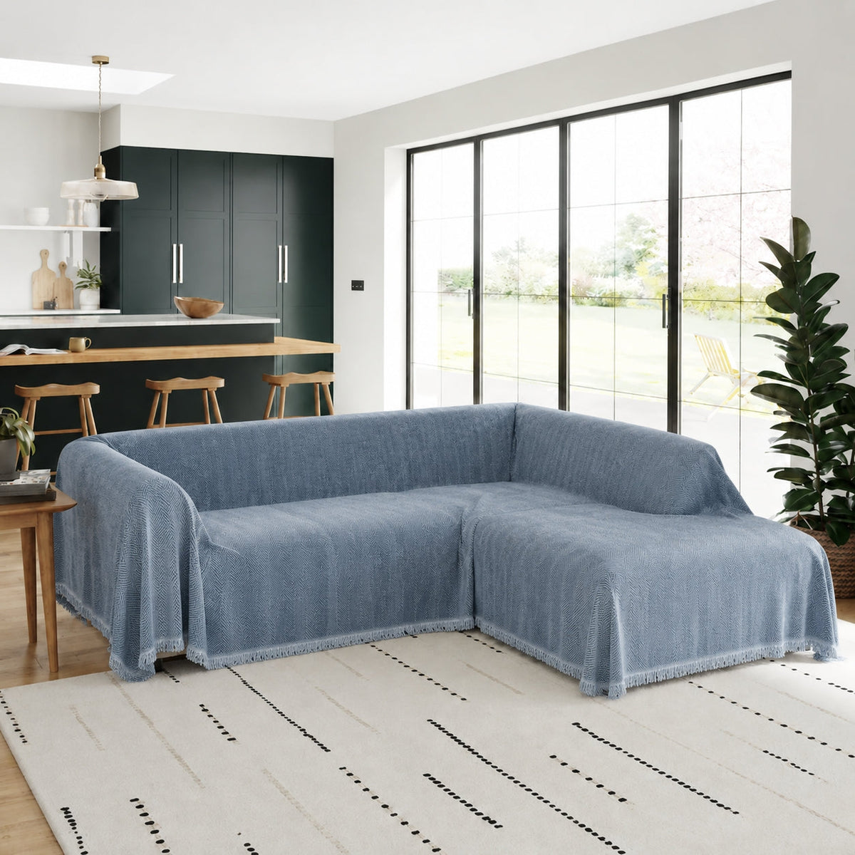 Chenille Blanket Herringbone Tassel Corner Sofa Cover Sofa Throw Blanket