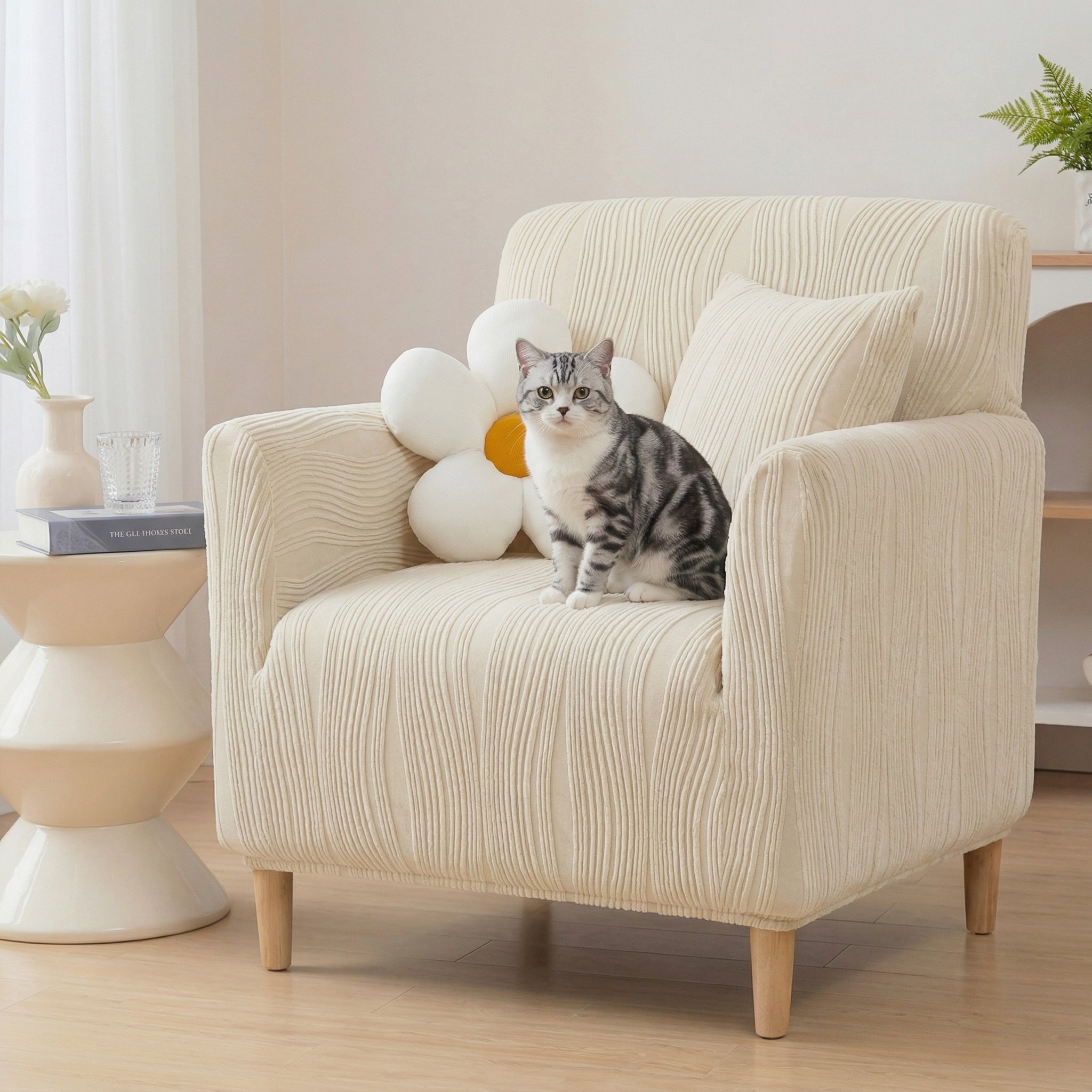 Jacquard Stretch Full-Coverage Armchair Covers Settee Covers Anti-scratch Sofa Cover