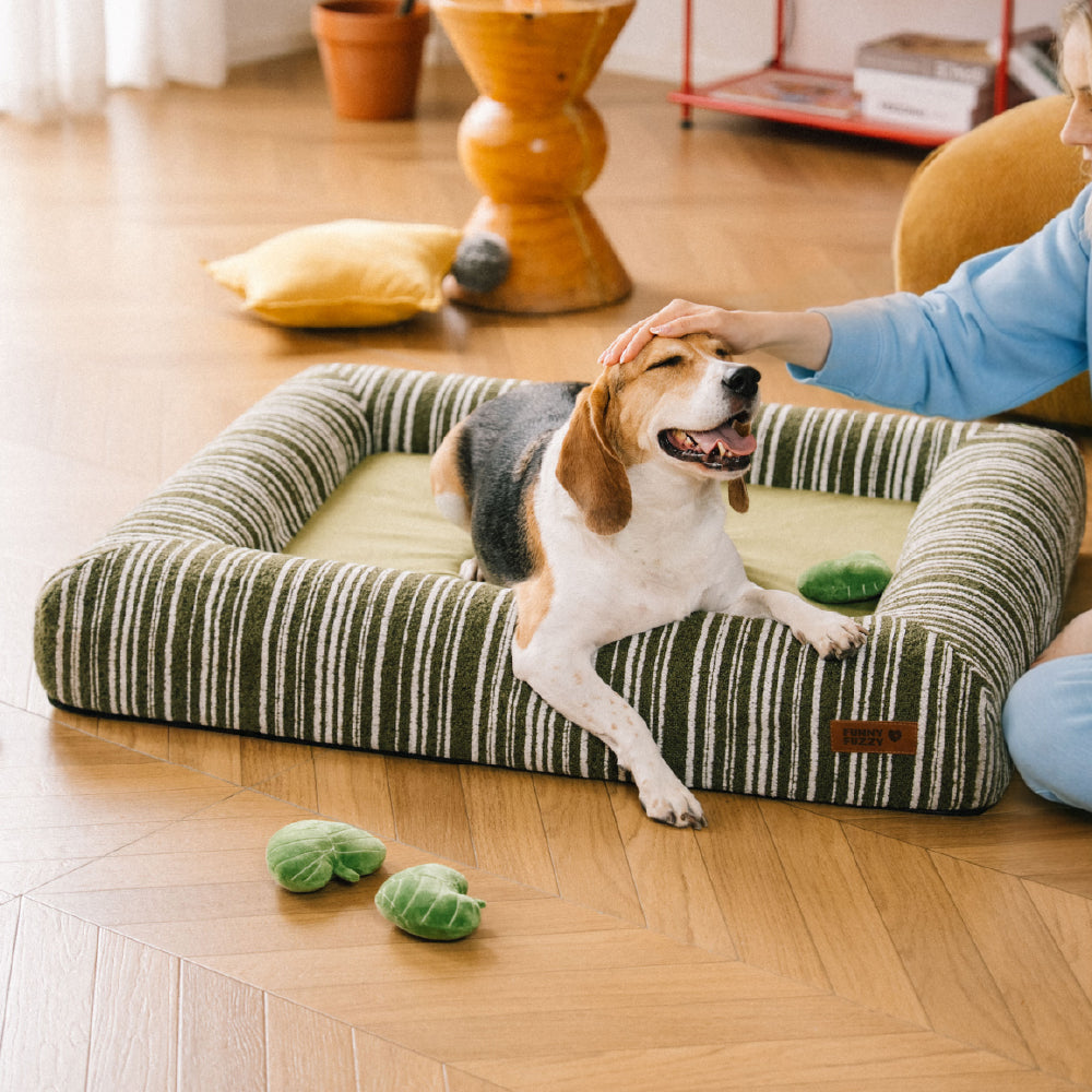 Orthopedic All-season Memory Foam Bolster Boucle Garden Outdoor Dog Bed - Funnyfuzzy SnugNest