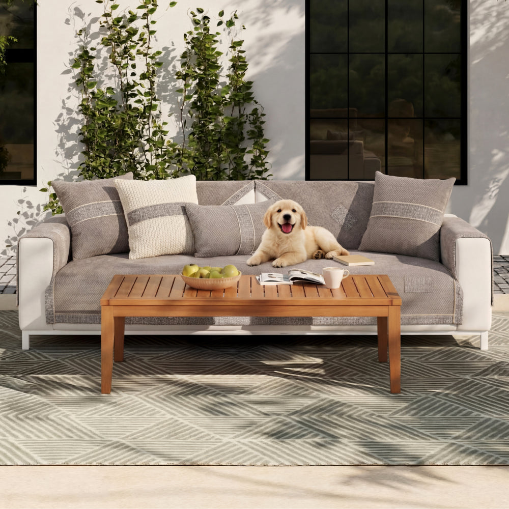 All-Season Modern Tweed Woven Chenille Anti-Slip Outdoor Garden Sofa Cover