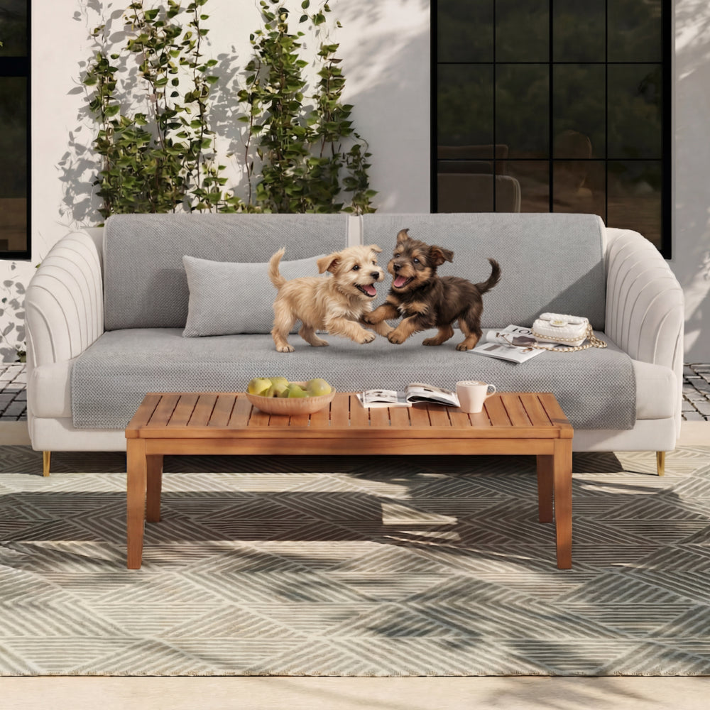 Simple Solid Colour Plush Furniture Protector Outdoor Garden Sofa Cover