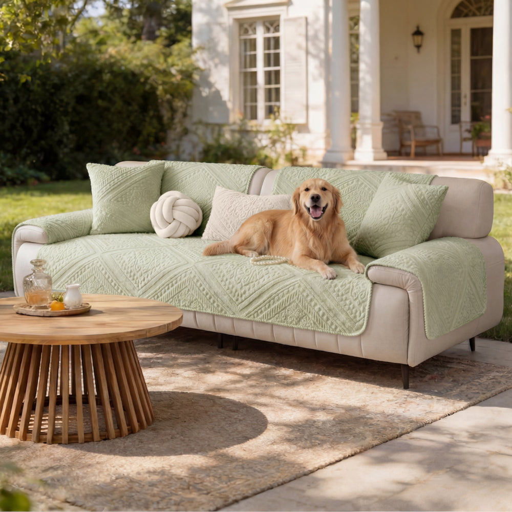 All Season Nordic Style Carved Plush Decorative Non-Slip Outdoor Garden Sofa Cover
