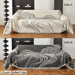 Minimalist Chenille Reversible Cat-Scratch Resistant Non-Slip Sofa Cover Sofa Throws