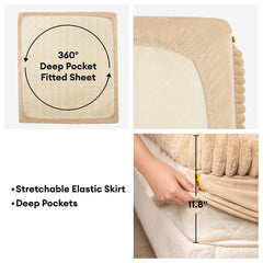 Plush Ribbed Bolster Fitted Sheet Mattress Cover - Cozy Nest