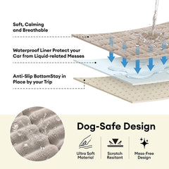 Ribbed Plush Waterproof Dog Car Seat Cover - Cozy Nest