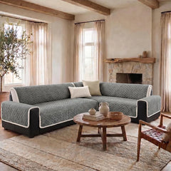 One-Piece Plush Scratch-Resistant Large Corner Sofa Covers with Elastic Straps