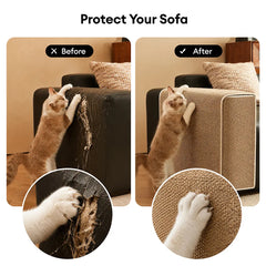 Faux Sisal Scratch-Resistant Sofa Armrest Protector Cover Cat Scratcher