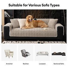 Waterproof Cozy Flannel Sofa Protection Non-Slip Couch Cover