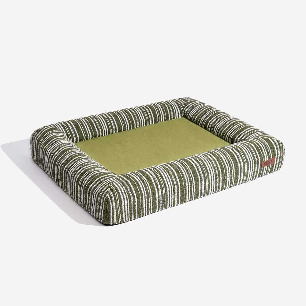 SnugNest Textured Stripe Orthopedic Dog Bed for Crate