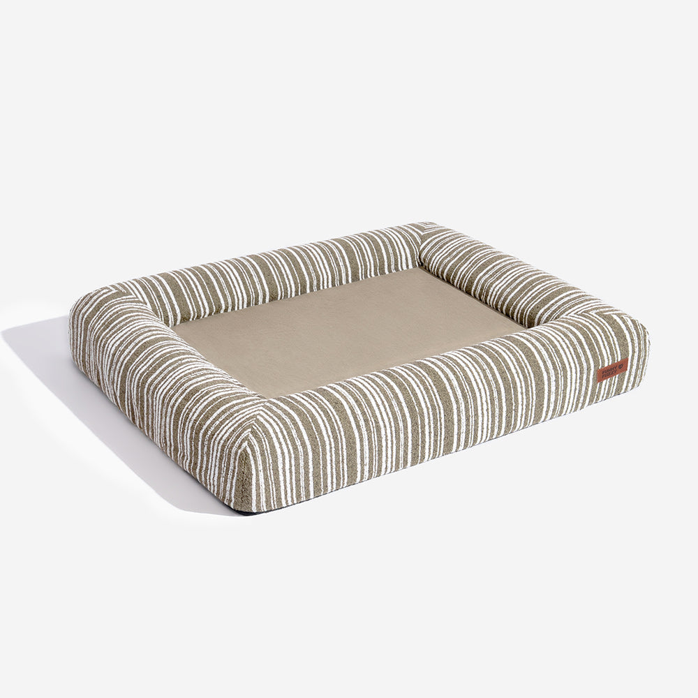 SnugNest Textured Stripe Orthopedic Dog Bed for Crate