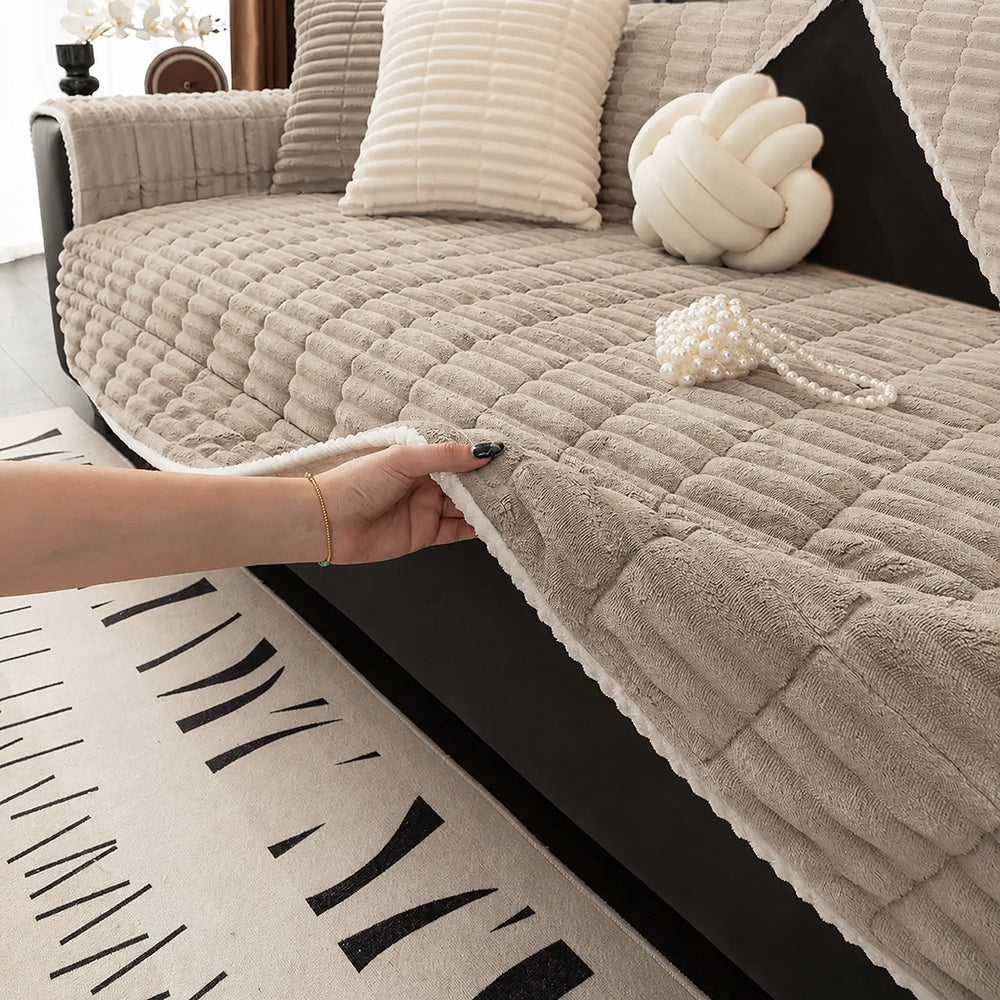 Waterproof Cozy Flannel Sofa Protection Non-Slip Couch Cover
