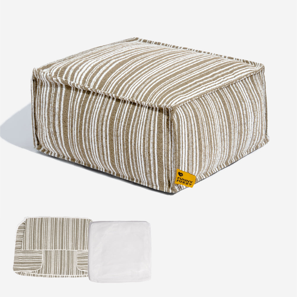 Sustainable Storage Pouf Ottoman & Boucle Dog Bed - Funnyfuzzy SnugNest
