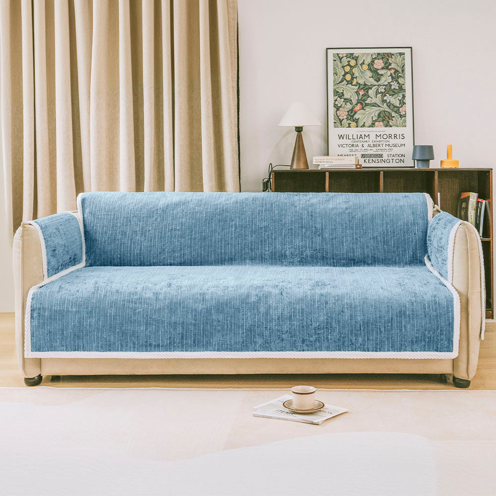 All-Season Anti-Slip Striped Pet Rug Furniture Protector with Armrest Outdoor Garden Sofa Cover