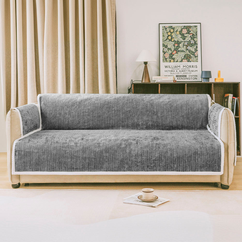 All-Season Anti-Slip Striped Pet Rug Furniture Protector with Armrest Outdoor Garden Sofa Cover