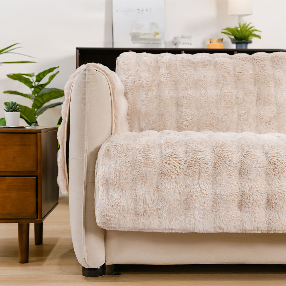Water-resistant Fluffy Soft Couch Cover & Office Chair Protector