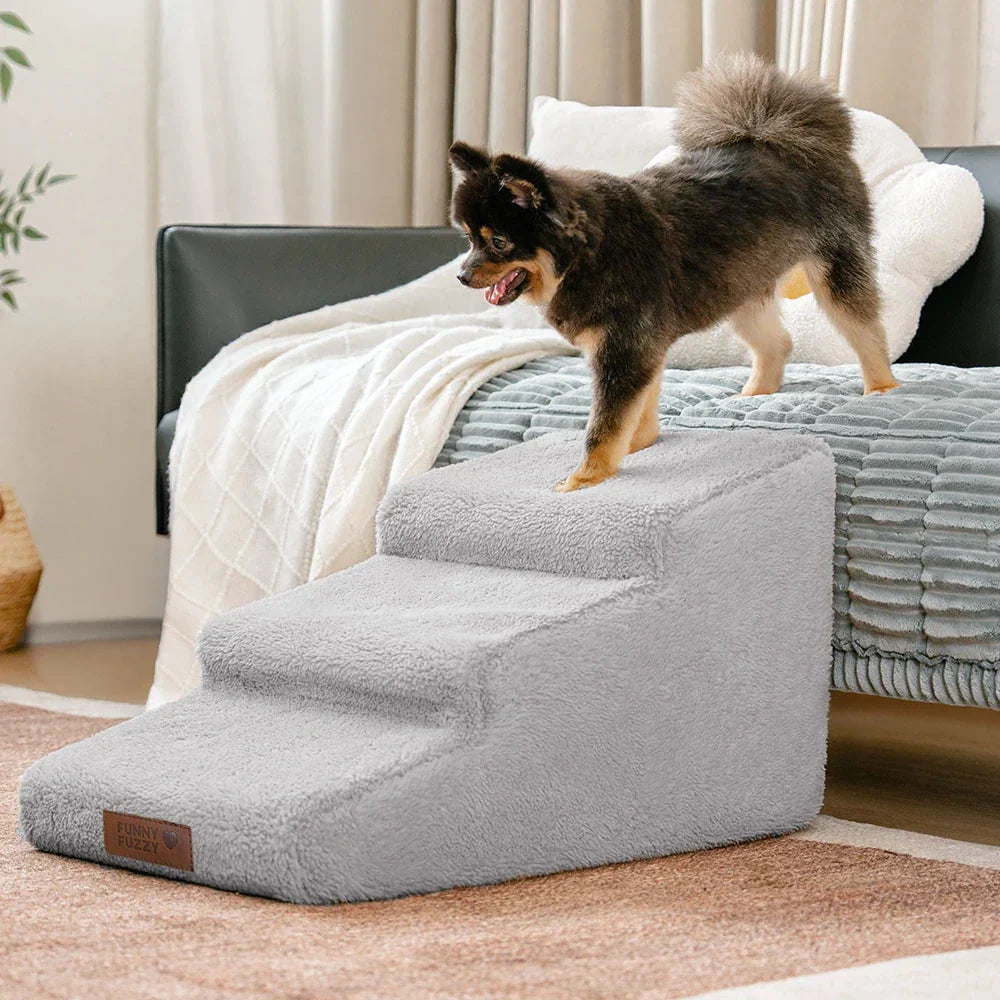 Climbing Aid for Bed and Couch Access Joint Protection Soft Dog Ramp Stairs - Pet-Friendly Bedroom
