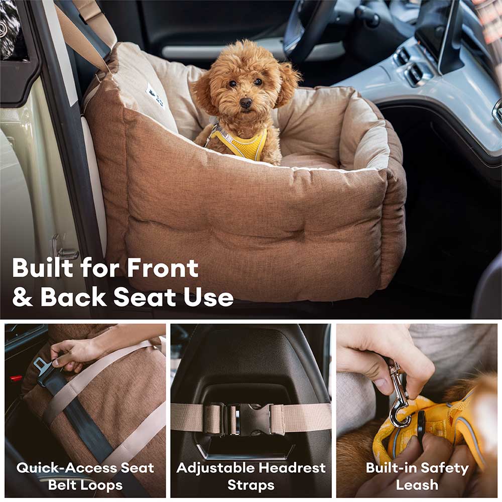 Waterproof ISOFIX Elevated & Thickened Dog Car Seat Bed with ISOFIX System