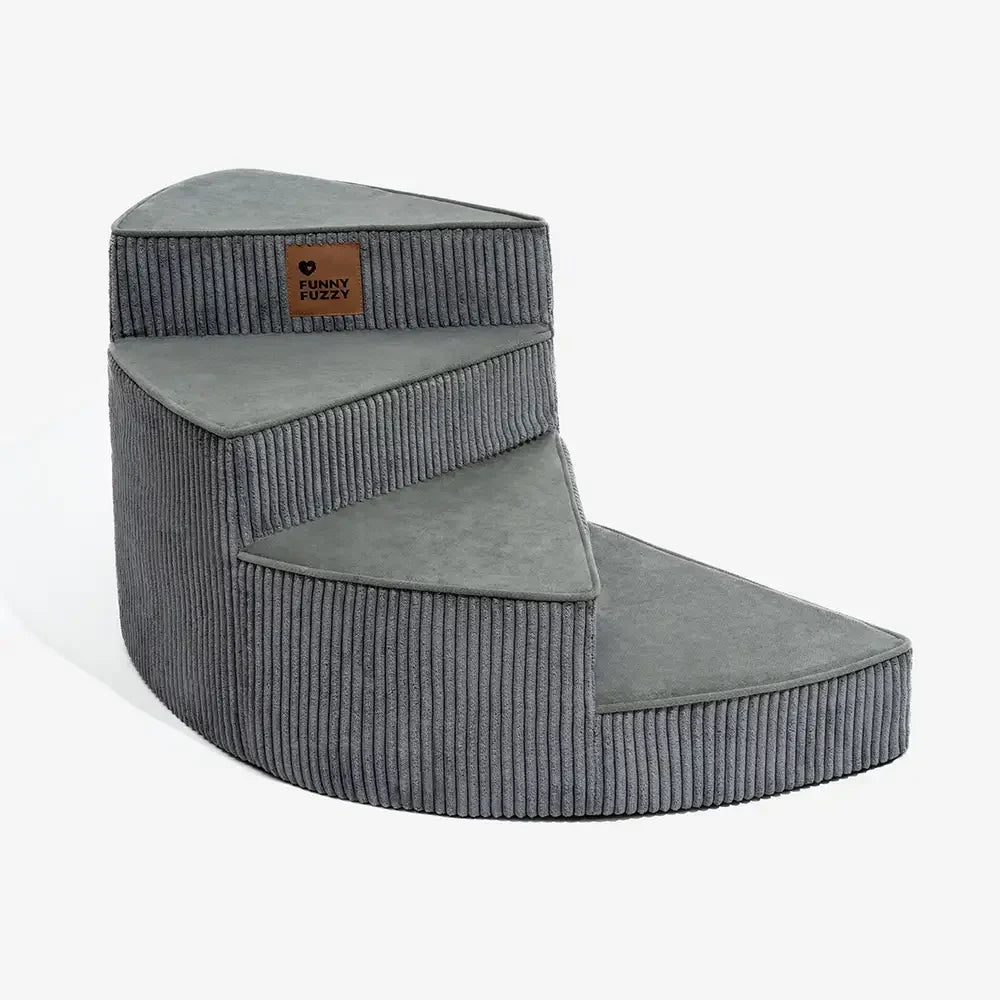 Cozy Corduroy Joint-Friendly Removable Spiral Pet Stairs - Pet-Friendly Bedroom