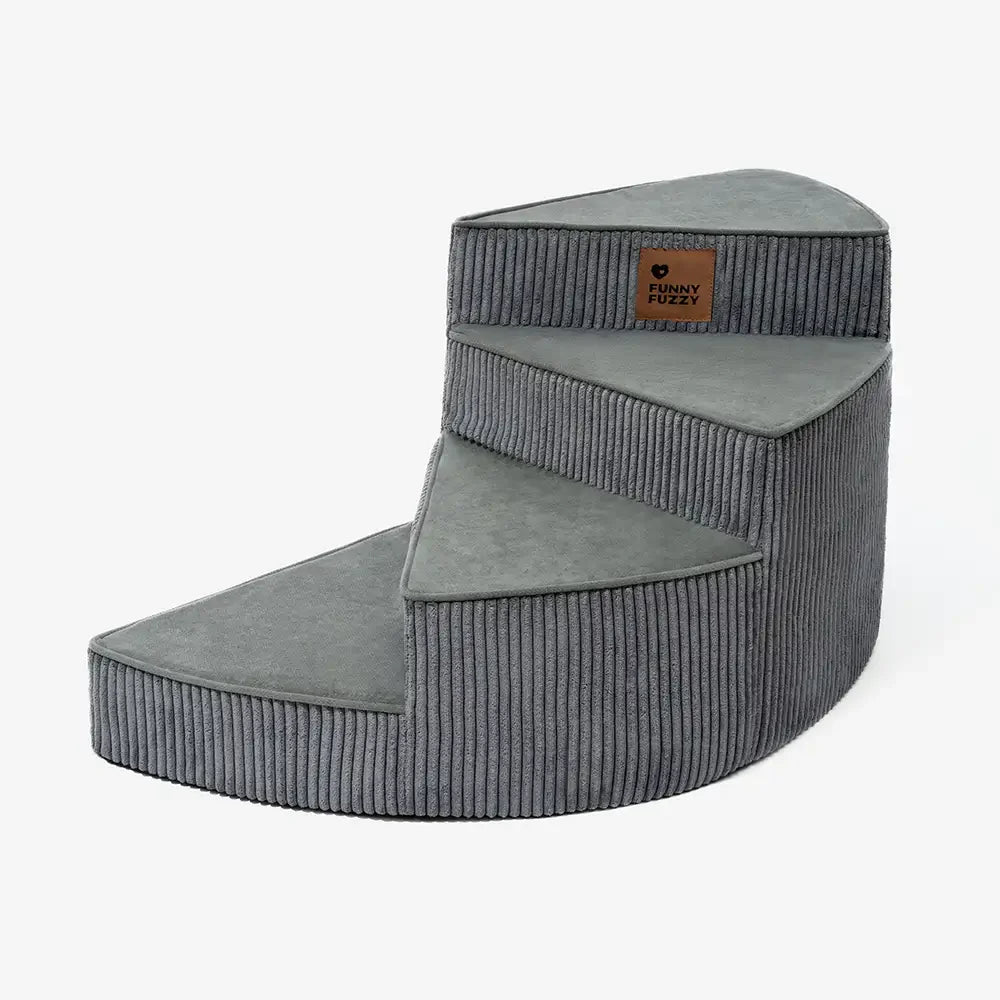 Cozy Corduroy Joint-Friendly Removable Spiral Pet Stairs - Pet-Friendly Bedroom