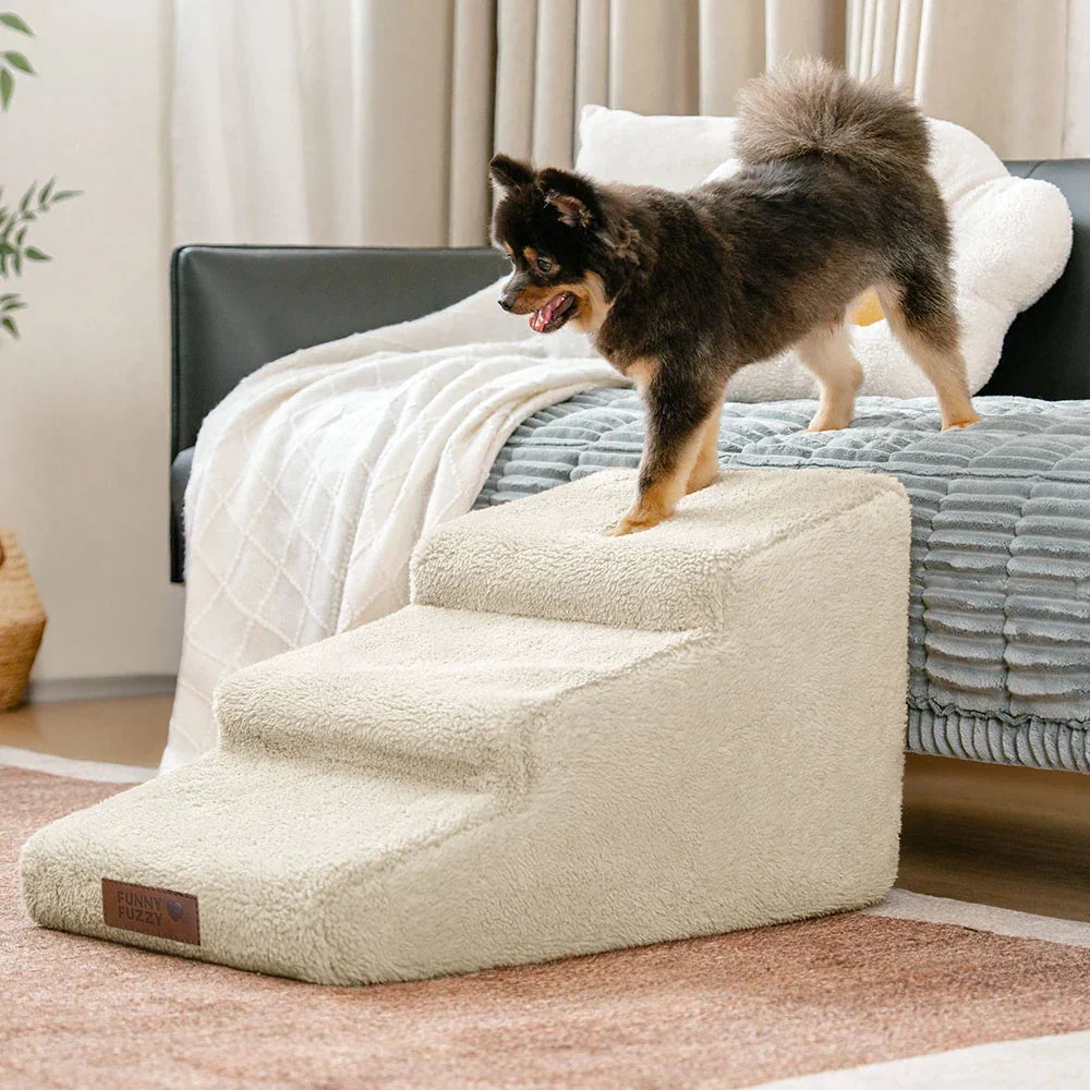Climbing Aid for Bed and Couch Access Joint Protection Soft Dog Ramp Stairs - Pet-Friendly Bedroom