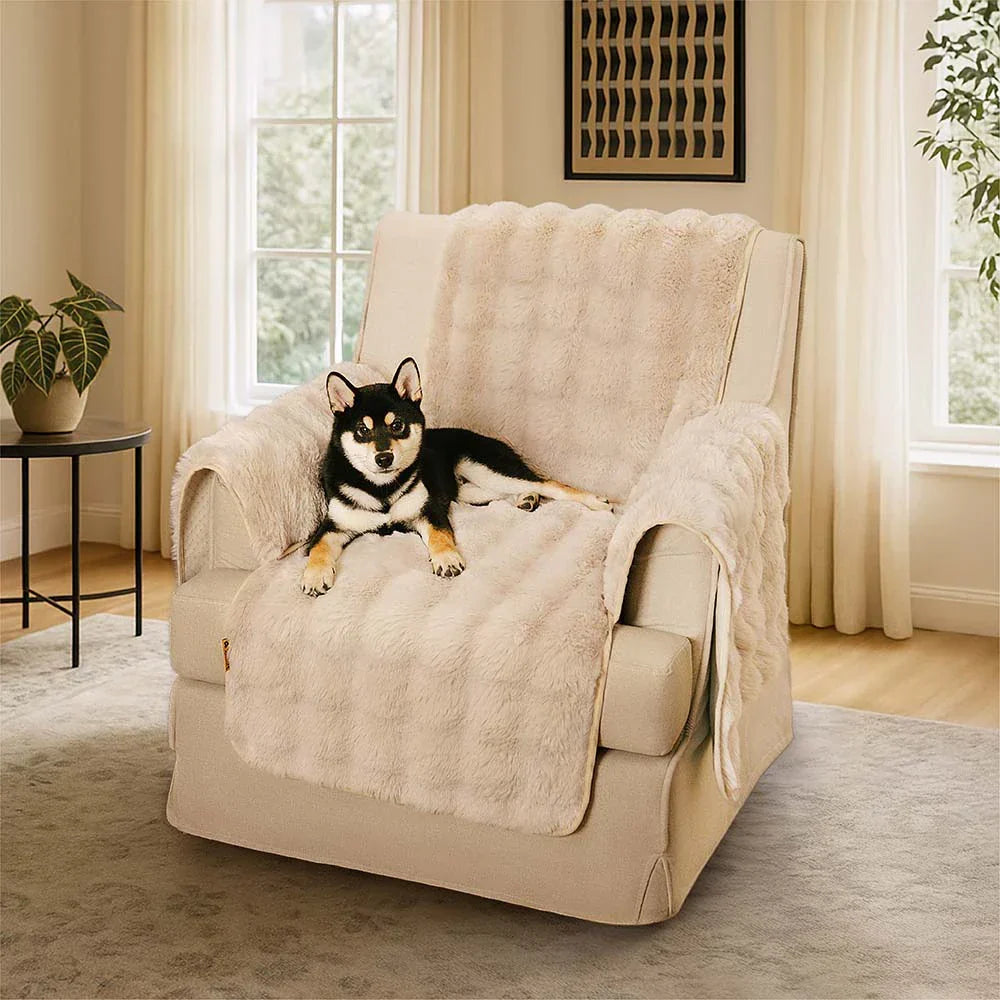 Water-resistant Fluffy Soft Couch Cover & Office Chair Protector