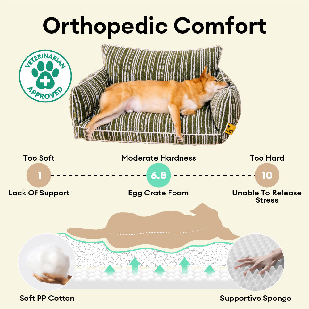 Orthopedic All-season Dog Sofa Bed Boucle Dog Bed - Funnyfuzzy SnugNest