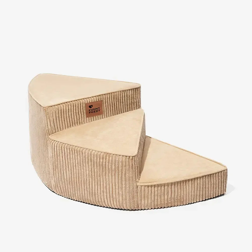 Cozy Corduroy Joint-Friendly Removable Spiral Pet Stairs - Pet-Friendly Bedroom