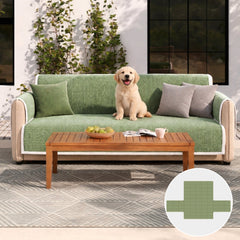 All-Season Anti-Slip Striped Pet Rug Furniture Protector with Armrest Outdoor Garden Sofa Cover