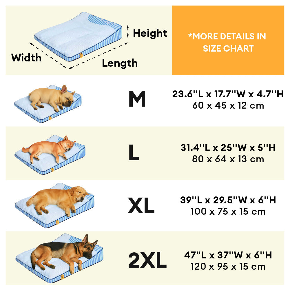 Extra Large Cooling Washable Rectangle Orthopaedic Dog Bed - Home Office