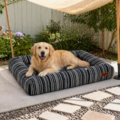 Orthopedic All-season Memory Foam Bolster Boucle Garden Outdoor Dog Bed - Funnyfuzzy SnugNest