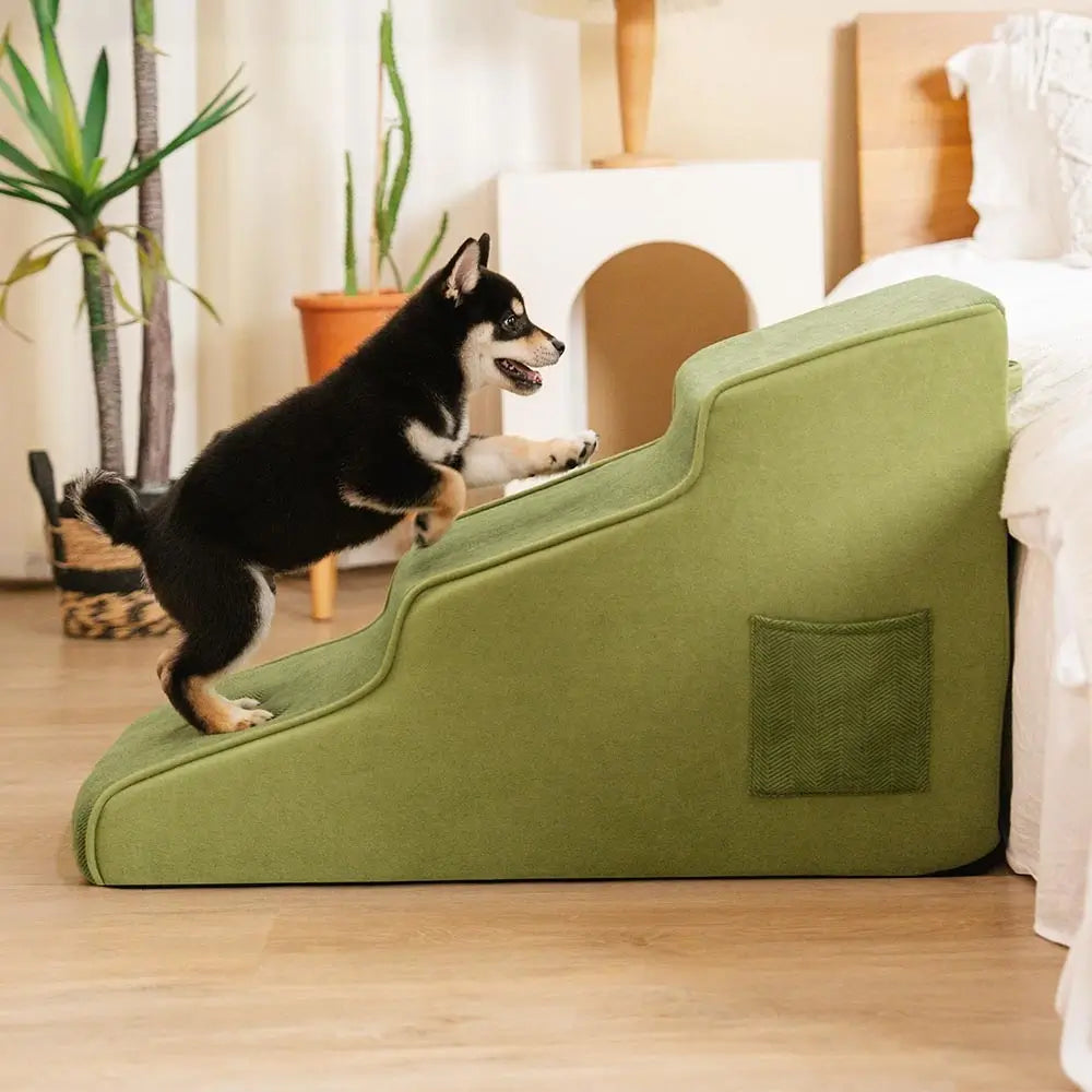 Non-slip All-season Extra Wide Portable Dog Stairs - Retro