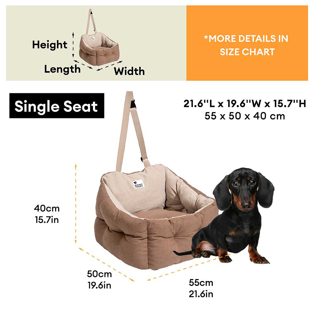 Waterproof ISOFIX Elevated & Thickened Dog Car Seat Bed with ISOFIX System
