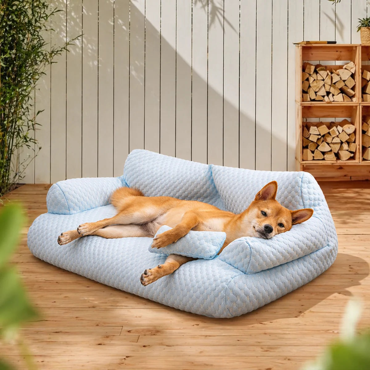 Ice Silk Cooling Pet Bed Breathable Washable Dog Sofa Bed Garden Outdoor Dog Bed