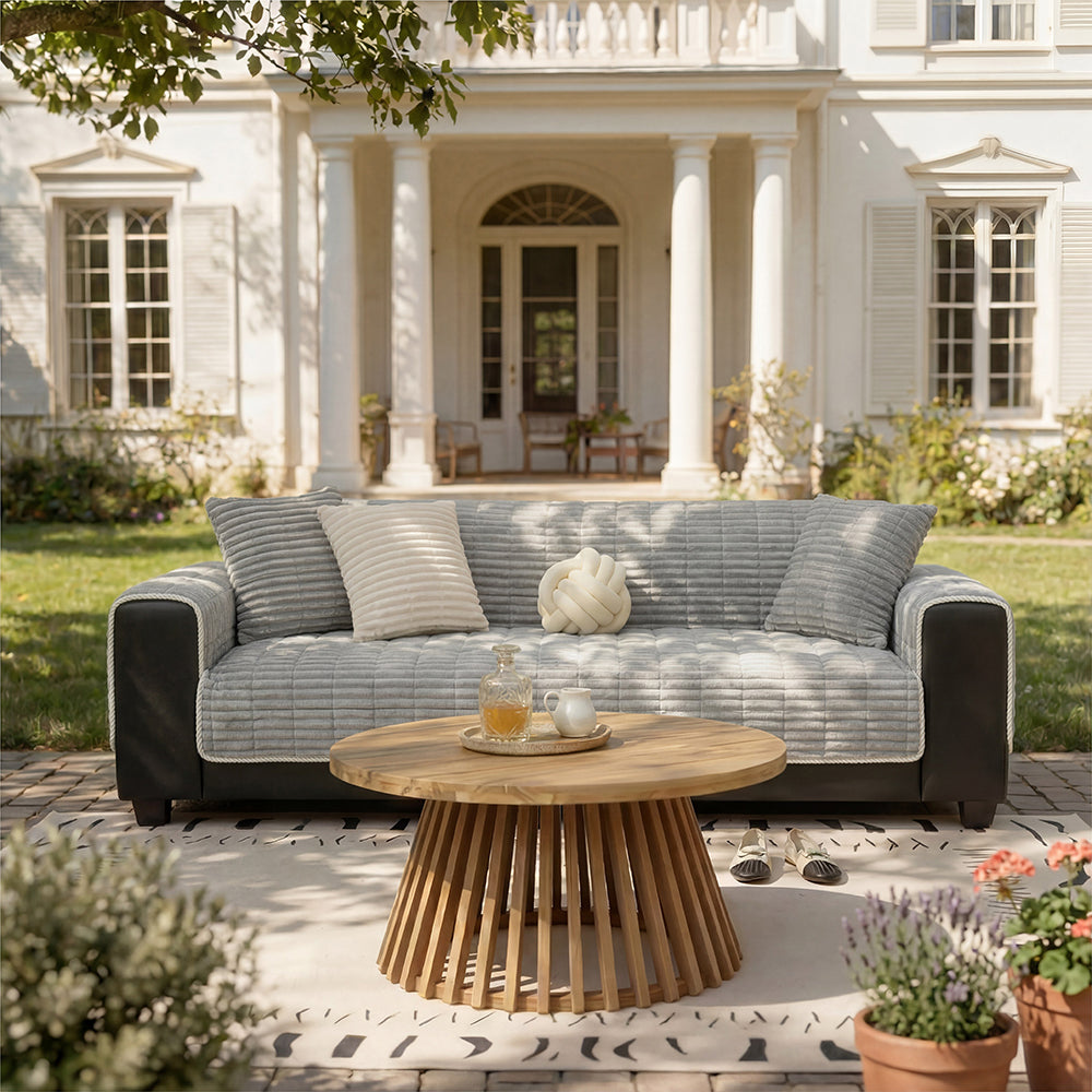 Waterproof One-Piece Cozy Flannel Sofa Protection Non-Slip Outdoor Garden Sofa Cover