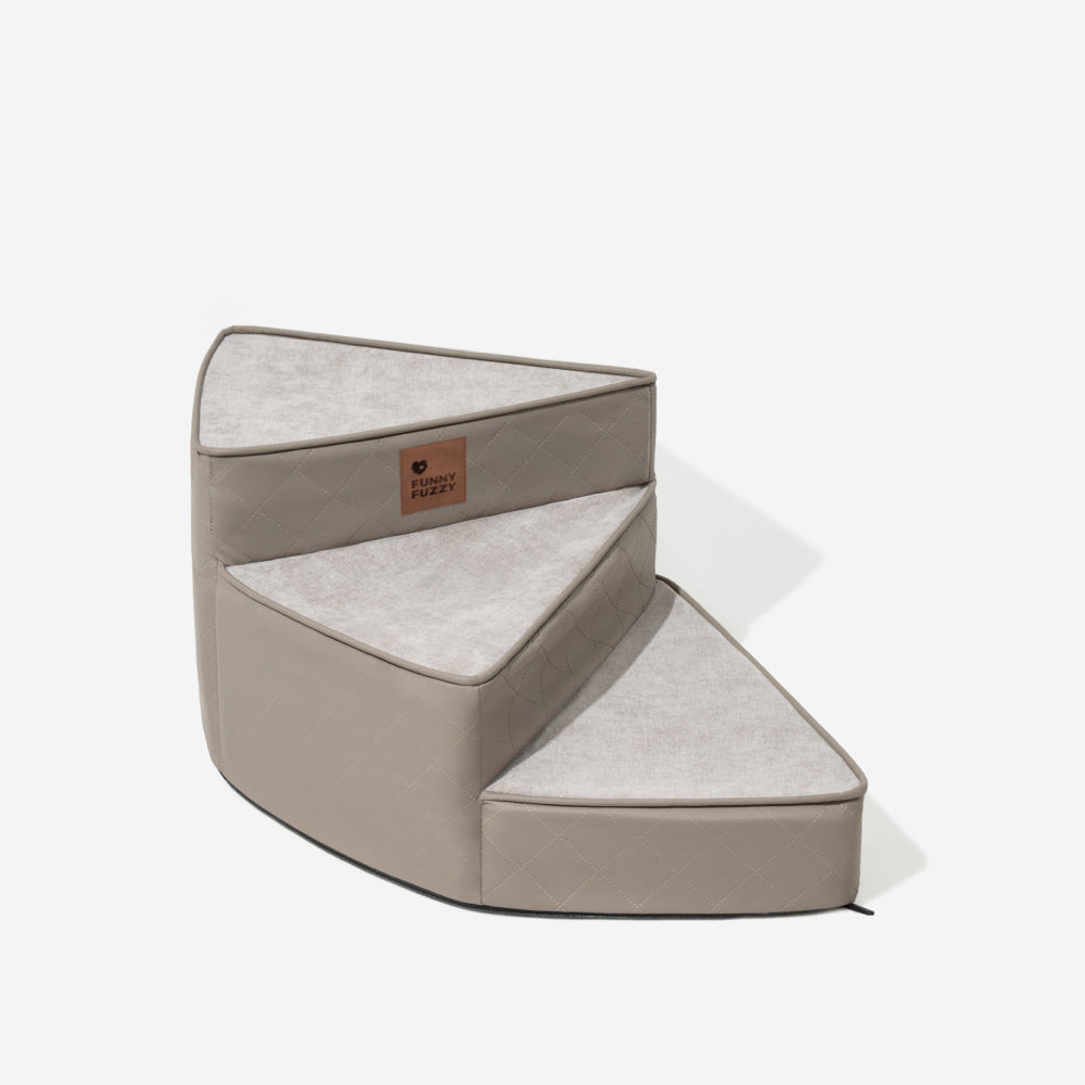 Luxe Water-repellent Faux Leather Removable Spiral Pet Stairs - Pet-Friendly Bedroom