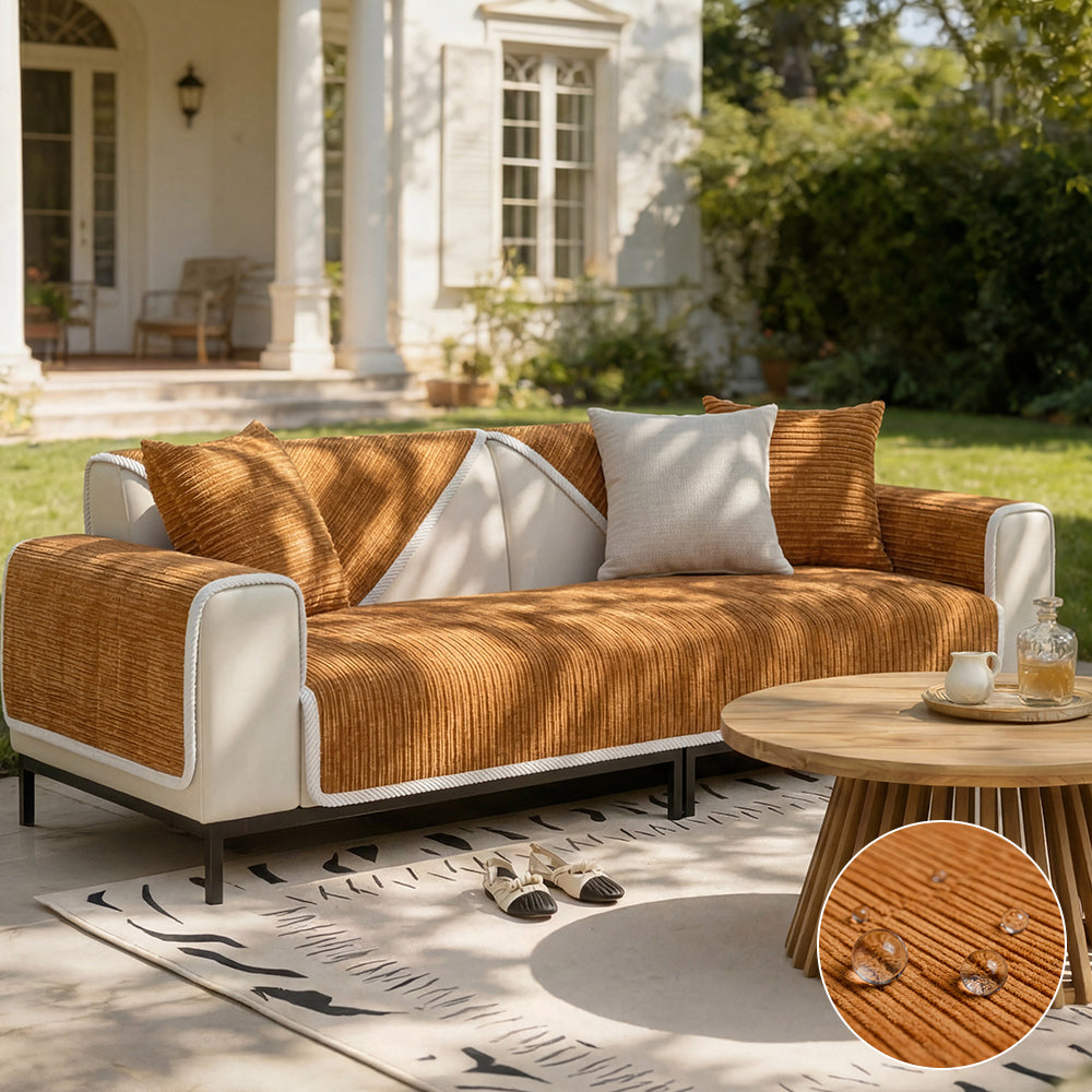 Waterproof Antimicrobial Simple Chenille Fabric Anti-scratch Outdoor Garden Sofa Cover