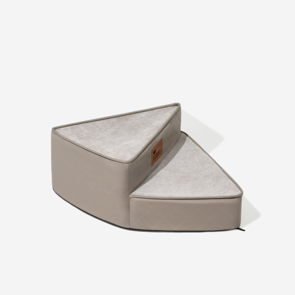 Luxe Water-repellent Faux Leather Removable Spiral Pet Stairs - Pet-Friendly Bedroom