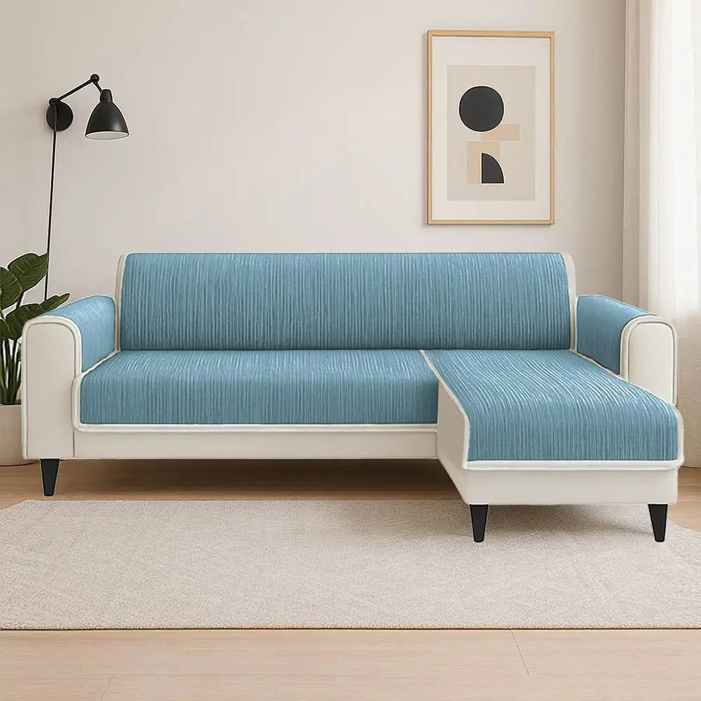 All-Season Anti-Slip Striped Pet Rug Furniture Protector with Armrest Outdoor Garden Sofa Cover