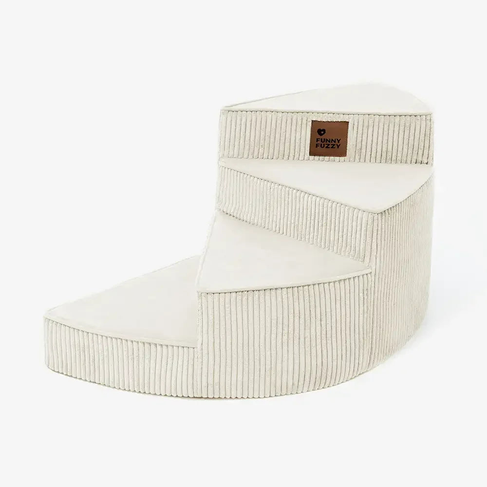 Cozy Corduroy Joint-Friendly Removable Spiral Pet Stairs - Pet-Friendly Bedroom