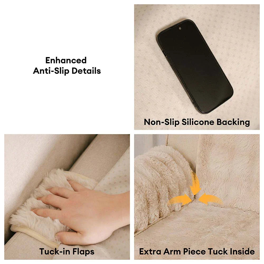 Water-resistant Fluffy Soft Furniture Protector Corner Couch Cover-EverDry