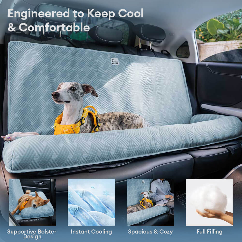 Cooling Travel Bolster Safety Back Seat Large Dog Car Seat Bed - Roadtrip