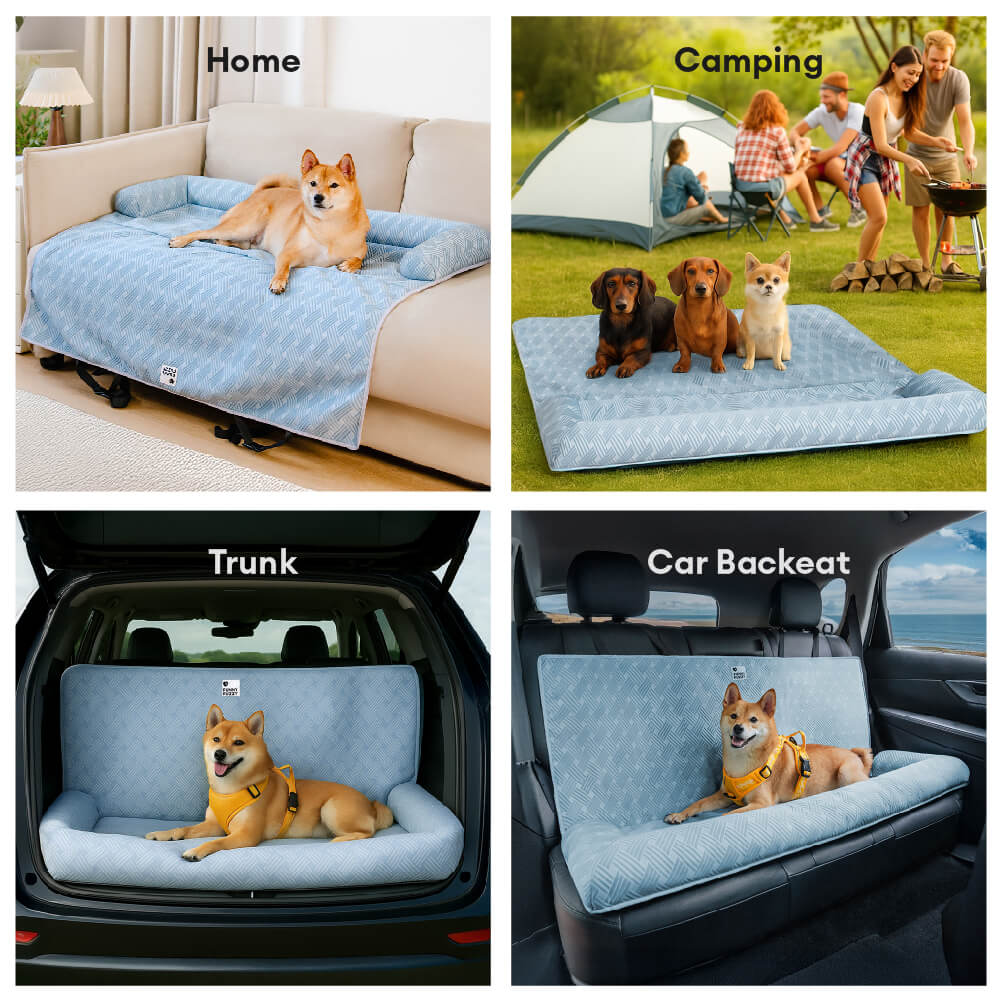 Cooling Travel Bolster Safety Back Seat Large Dog Car Seat Bed - Roadtrip