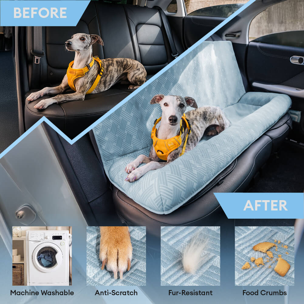 Cooling Travel Bolster Safety Back Seat Large Dog Car Seat Bed - Roadtrip